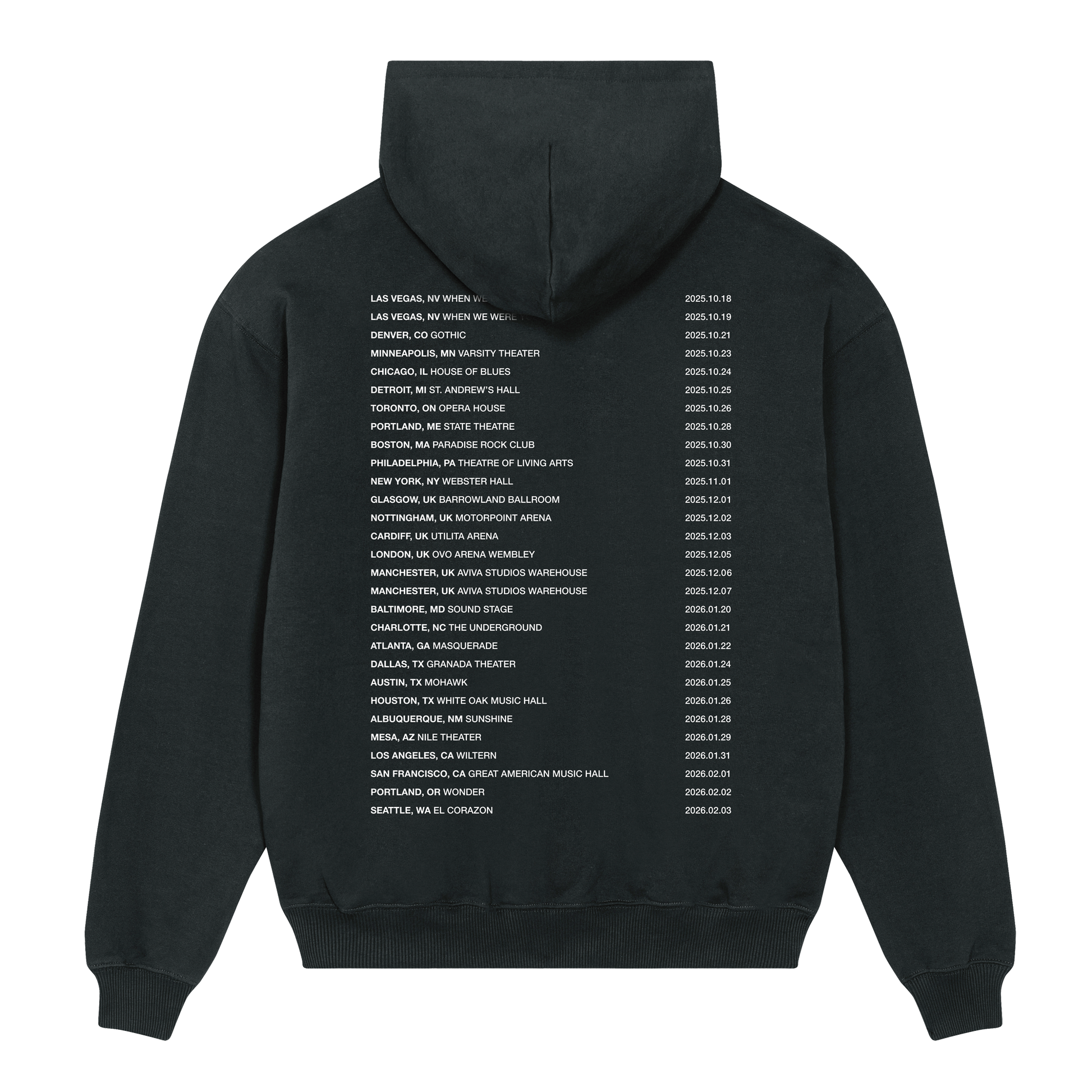 World Tour Black Hoodie